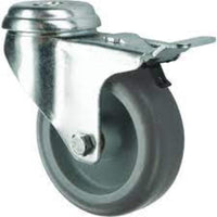Atlas Workholders BRAKED SWIVEL BOLT HOLE 50mmRUBBER TYRE