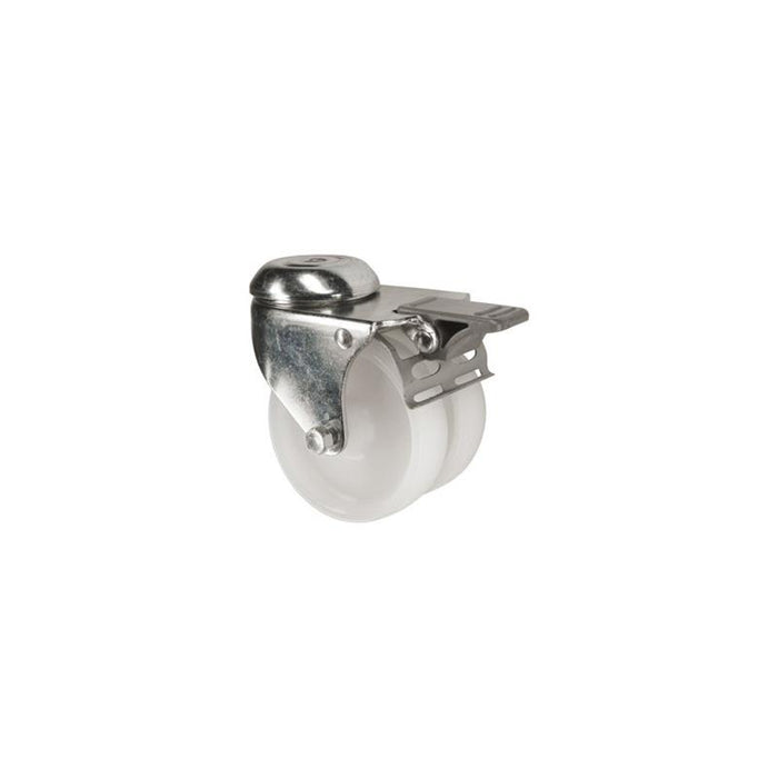 Braked Swivel Twin Wheel Castor, 50mm Polypropylene Wheel - Buy Online at chavda.com