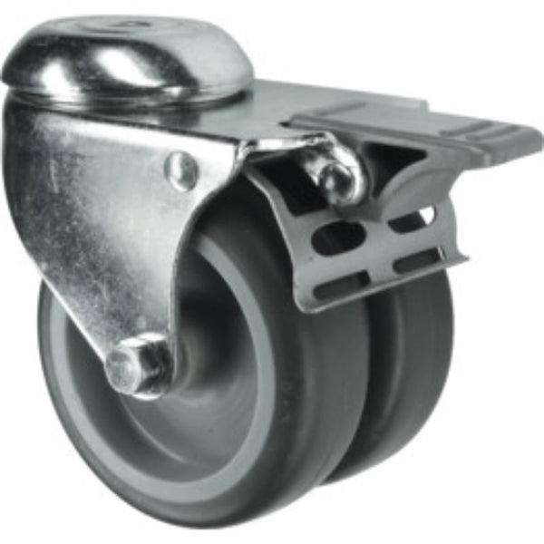 Atlas Workholders BRAKED SWIVEL BOLT HOLE75mm TWIN RUBBER
