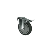 Atlas Workholders BRAKED SWIVEL BOLT HOLE 75mmTHERMOPLASTIC TYRE