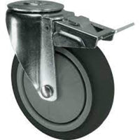 Atlas Workholders BRAKED SWIVEL BOLT HOLE 125mmTHERMOPLASTIC TYRE