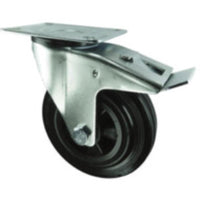 Atlas Workholders BRAKED SWIVEL PLATE 100mmRUBBER TYRE; POLY CENTRE