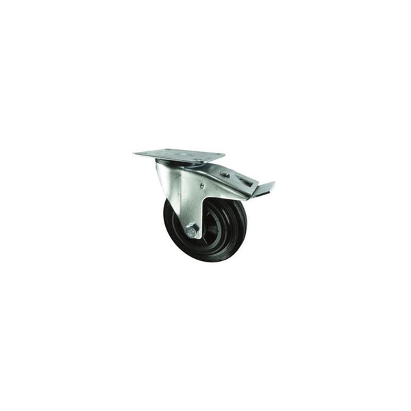 Atlas Workholders BRAKED SWIVEL PLATE 160mmRUBBER TYRE; POLY CENTRE