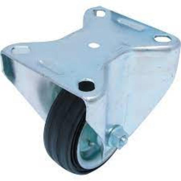 Atlas Workholders 160mm T/P FIXED CASTOR BLACK RUBBER TYRE
