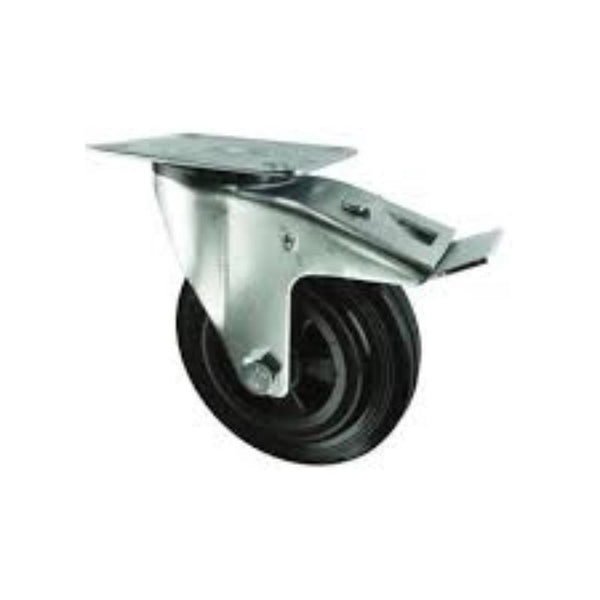 Atlas Workholders BRAKED SWIVEL PLATE 200mmRUBBER TYRE; POLY CENTRE