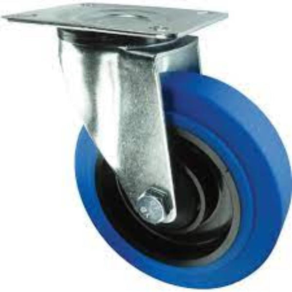 Atlas Workholders SWIVEL PLATE 160mm BLUE RUBBERTYRE