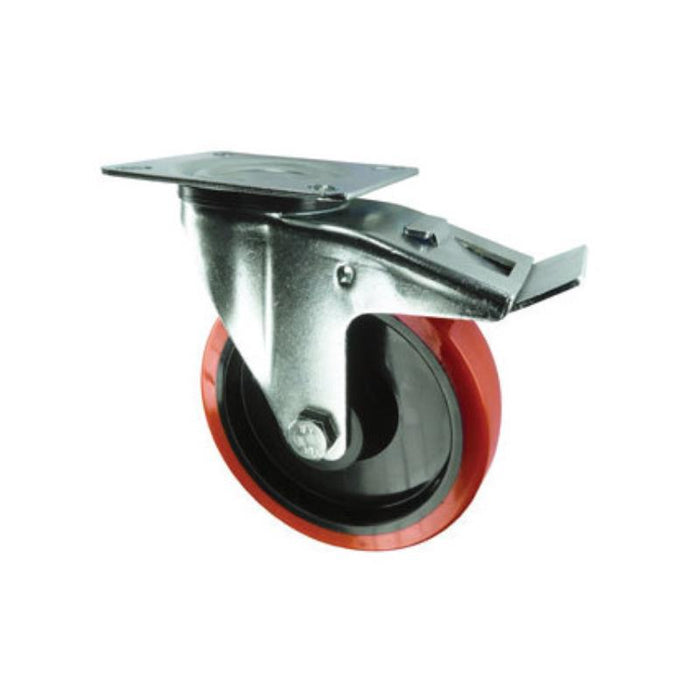 Atlas Workholders BRAKED SWIVEL PLATE 200mmPOLYURETHANE TYRE