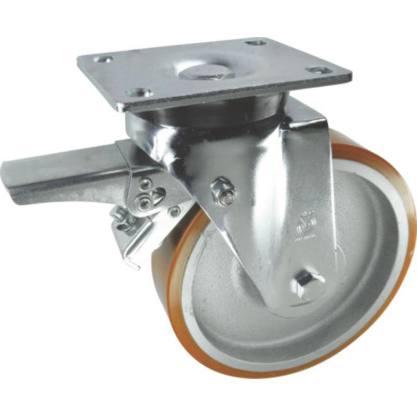 Atlas Workholders BRAKED SWIVEL PLATE 125mmPOLYURETHANE TYRE