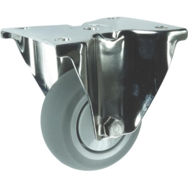 Atlas Workholders SS FIXED PLATE 100mm GREY RUBBERTYRE