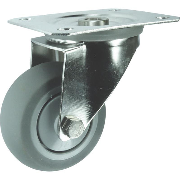 Atlas Workholders SS SWIVEL PLATE 100mm GREY RUBBERTYRE