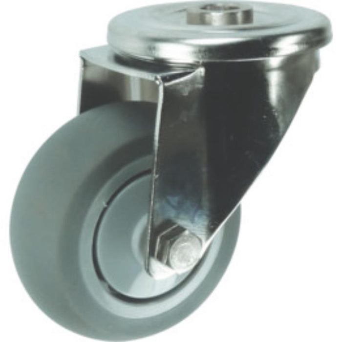Atlas Workholders SS SWIVEL BOLT HOLE 125mm GREYRUBBER TYRE