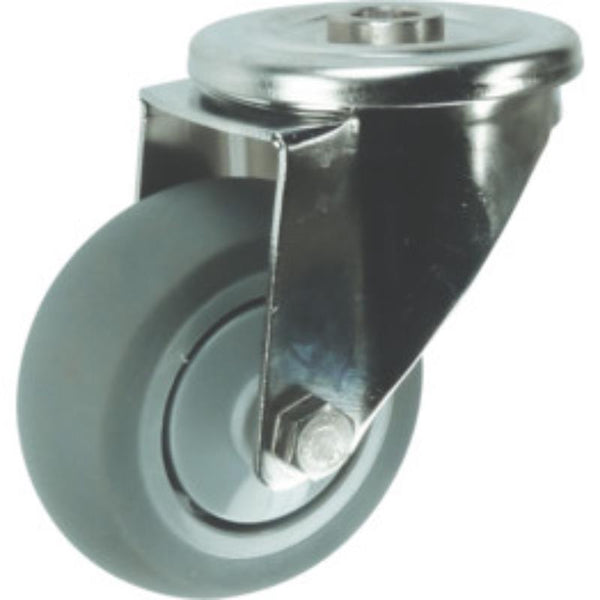 Atlas Workholders SS SWIVEL BOLT HOLE 125mm GREYRUBBER TYRE