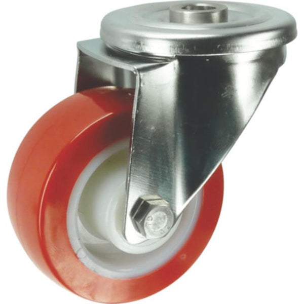 Atlas Workholders SS SWIVEL BOLT HOLE 125mmPOLYURETHANE TYRE