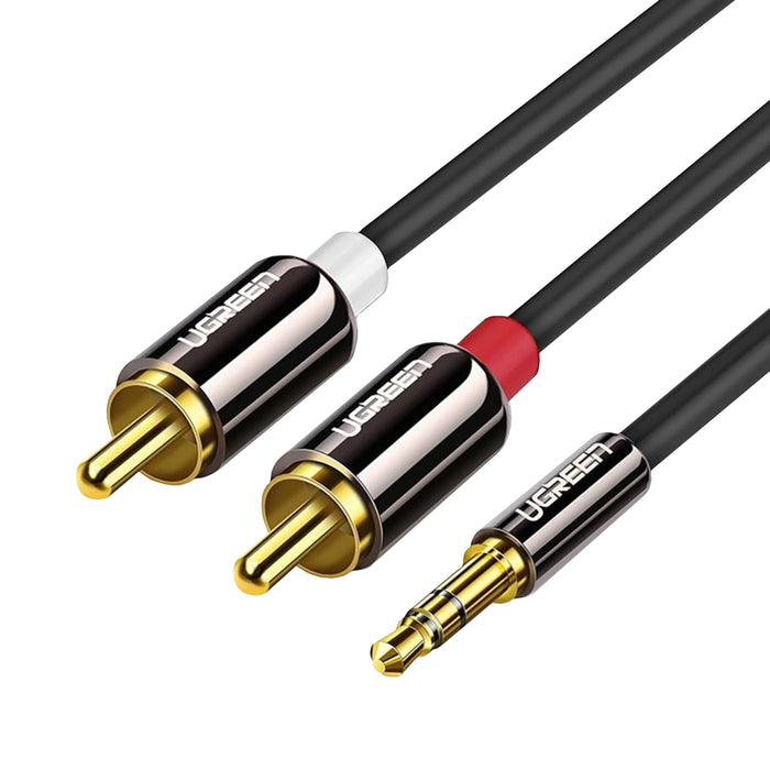 UGREEN AV116 RCA to AUX 3.5mm Audio Cable 1M - Black-AV116-10749