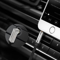 UGreen AV119 Right-angled 3.5mm Flat Aux Cable 1.5m - Black/Silver