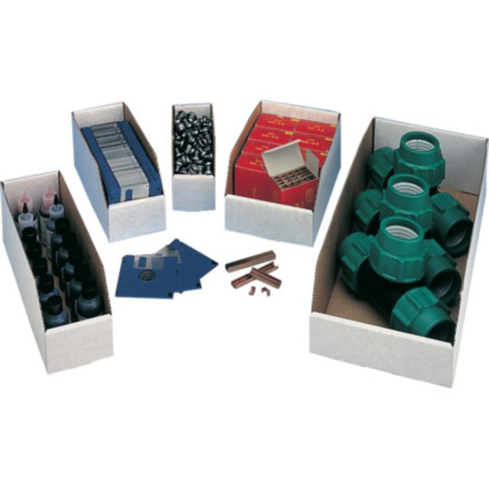 CROMWELL Cardboard Storage Bins L12xW4xH4.5 - Organize with durable boxes for parts, plumbing, floppy disks & more!