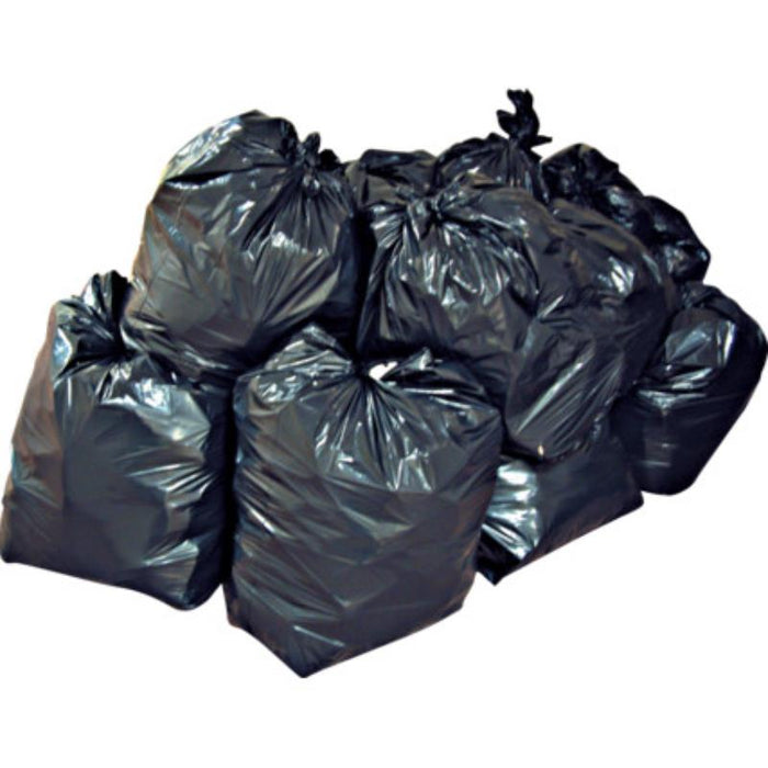 Pile of Black Trash Bags - Heavy Duty Compactor Sacks - 100 Pack - Black Plastic Garbage Bags