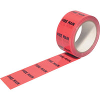 Fire Main Pipeline Identification Tape - Red Warning Tape Roll for Hazard Marking