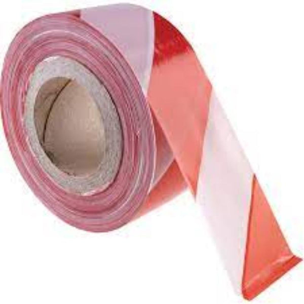 Avon 75mmx500M RED/WHITE BARRIER TAPE IN DISPENSER