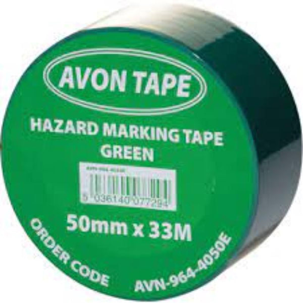 Avon 50mm x 33m GREEN HAZARD MARKINGTAPE
