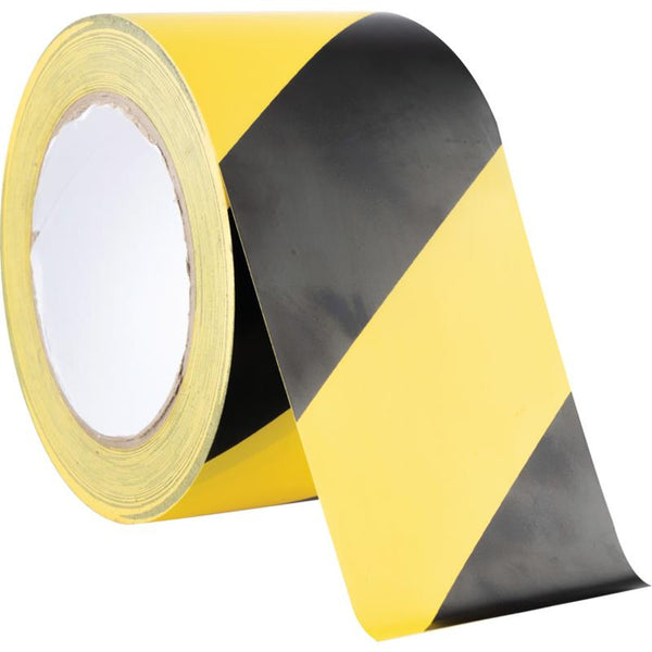 Avon 75mm HAZARD MARKING TAPEBLACK/YELLOW ADHESIVE