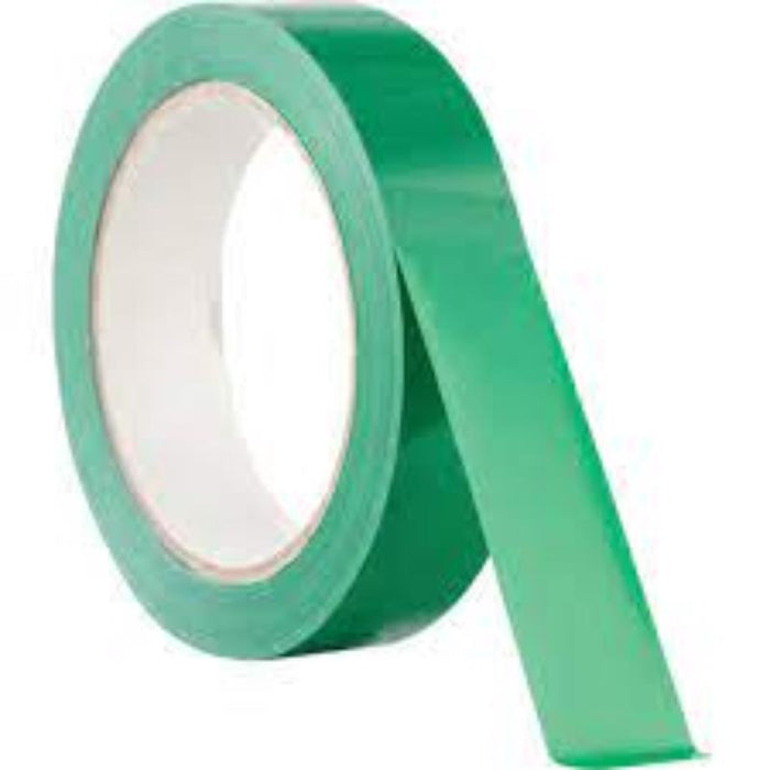 Green Vinyl Tape Roll, 25mm x 66m - Cromwell Brand. Use for marking, bundling, and color-coding. Durable, versatile adhesive tape.