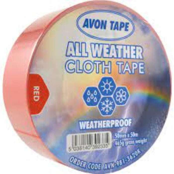 Cromwell Avon All Weather Red Duct Tape 50mm x 50m AVN9813620K: Durable, Weatherproof Tape for Repairs & Sealing