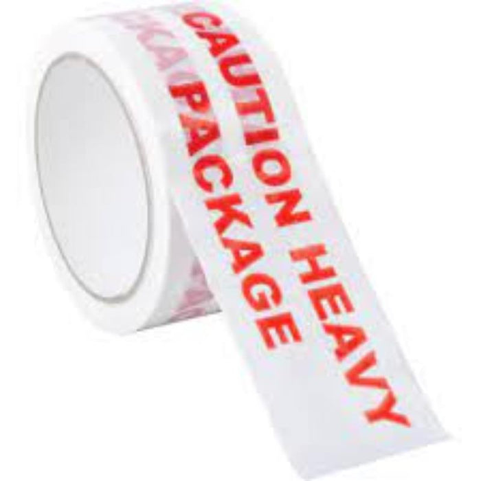CROMWELL Caution Heavy Package Tape - 50MMx66M - Packaging Tape for Heavy Items