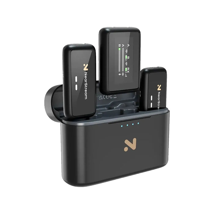 NEARSTREAM AWM20T AI NOISE-CANCELING PREMIUM LAVALIER DUAL WIRELESS MICROPHONES,AW-AWM20T