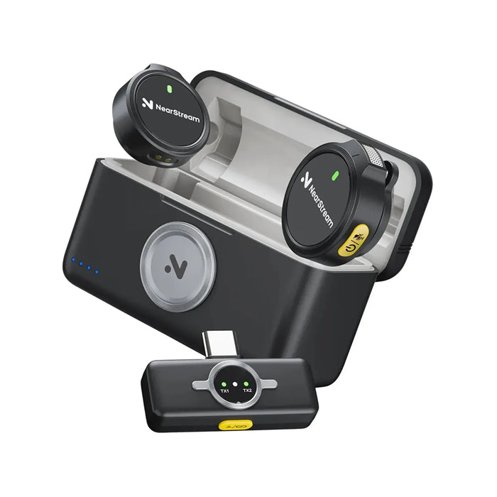 NEARSTREAM AWM25T AI NOISE-CANCELING ALL-IN-ONE LAVALIER WIRELESS MICROPHONE KIT,AW-AWM25T