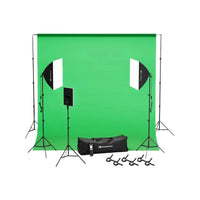 NEARSTREAM VK40 PROFESSIONAL PHOTOGRAPHY LIGHTING KIT WITH GREEN BACKDROP,AW-VK40