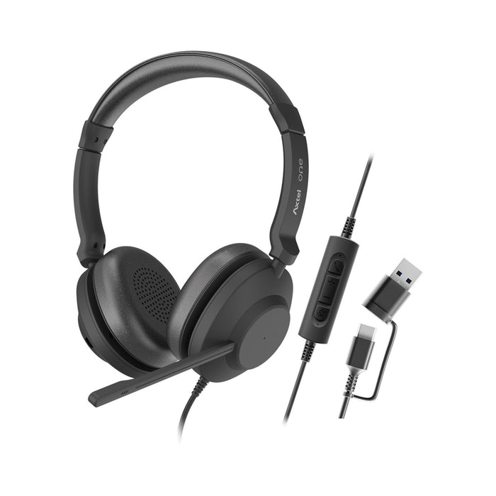 AXTEL ONE UC STEREO USB-C/A HEADSETS - AXH-ONEUCDCA