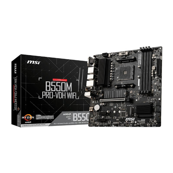 MSI B550M PRO-VDH WIFI Motherboard: AMD AM4 Socket, MATX Form Factor, WiFi