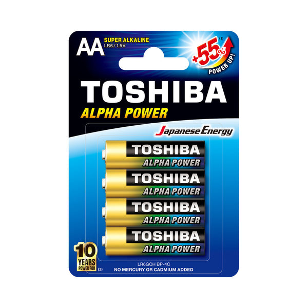 TOSHIBA ALPHA POWER ALKALINE AA - 4 PACK - BA-TO-APAA4