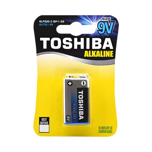TOSHIBA ALKALINE 9V BLISTER PACK 1 (6LR61GCP BP-1) - BAT-BA-TO-9VBP1