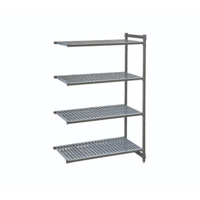 BCE Basics Corner Shelving Unit - 4 Tier Gray Metal Shelves - 460x765x1830mm - BAC0460 - Durable Storage Solution by Chavda