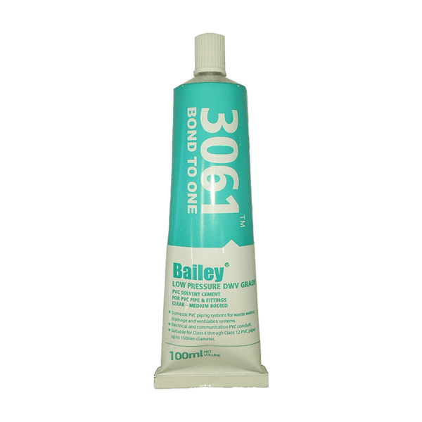 Bailey 3061 PVC Solvent Cement: Low Pressure, Clear, Medium Bodied - Ideal for PVC Pipe & Fittings