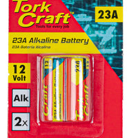 TorkCraft 23A Alkaline Battery, 12V - 2 Pack. Long-lasting power for your devices.