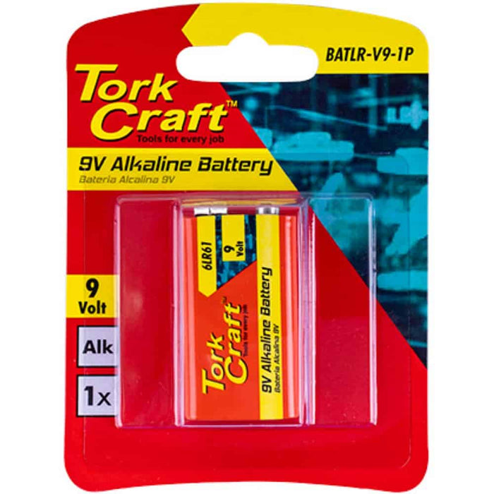 TORK CRAFT Battery 9V Alkaline X1 Per Card (Moq 30) - BATLR-9V-1P