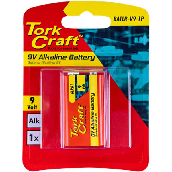TORK CRAFT Battery 9V Alkaline X1 Per Card (Moq 30) - BATLR-9V-1P