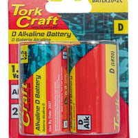 Tork Craft D Alkaline Batteries - 2 Pack, 1.5V - Reliable Power for Your Devices