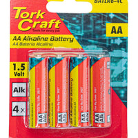 Tork Craft AA Alkaline Battery - 4 Pack - 1.5V - Long Lasting Power for Tools & Devices. Buy AA Batteries online now!