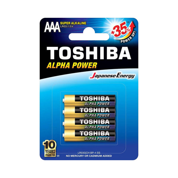 TOSHIBA ALPHA POWER ALKALINE AAA - 4 PACK - BA-TO-APAAA4