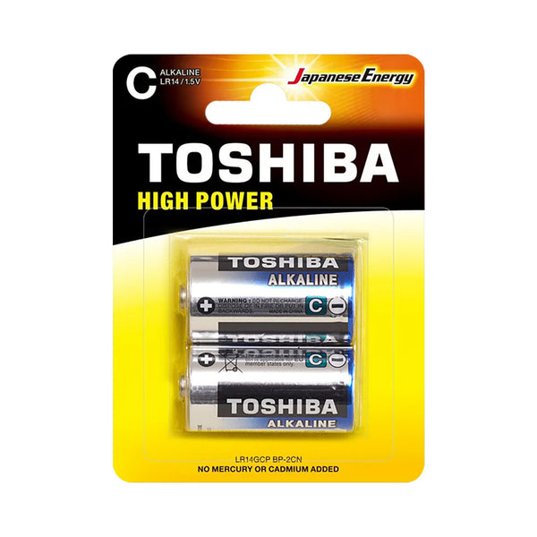 TOSHIBA HIGH POWER ALKALINE C- 2PACK - BAT-BATOHIC2