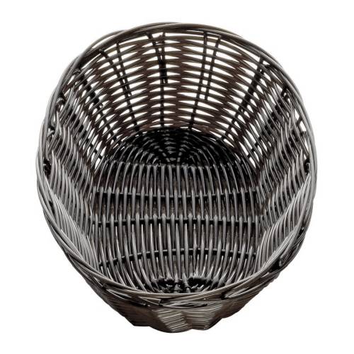 BCE Bread Basket Woven Plastic Dark Brown Round - 220Mm X 200Mm - BBR1001