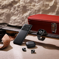 Redmi Watch 4 Graphite Black: AMOLED Display, Health Tracking, 09:28 Tuesday Time & Black Band. Smartwatch Image.