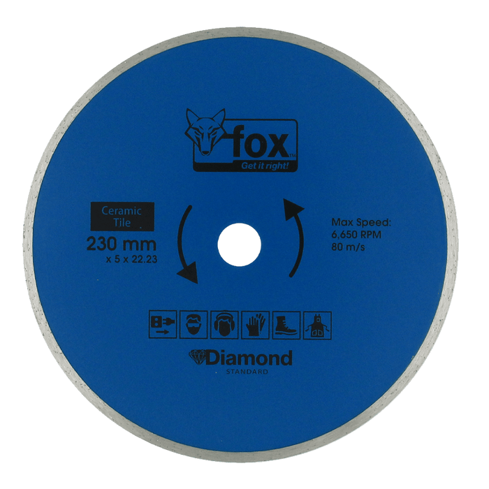 Fox Diamond Disc 230mm for Ceramic Tile Cutting | High-Speed Tile Saw Blade