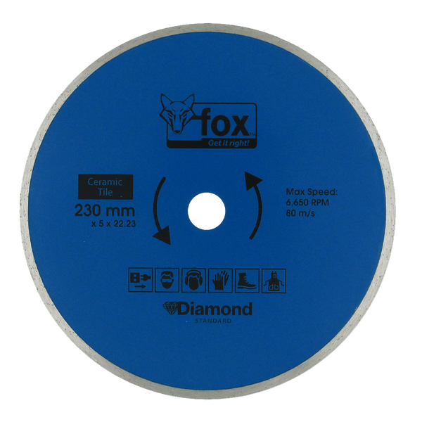 Fox Diamond Disc 230mm for Ceramic Tile Cutting | High-Speed Tile Saw Blade