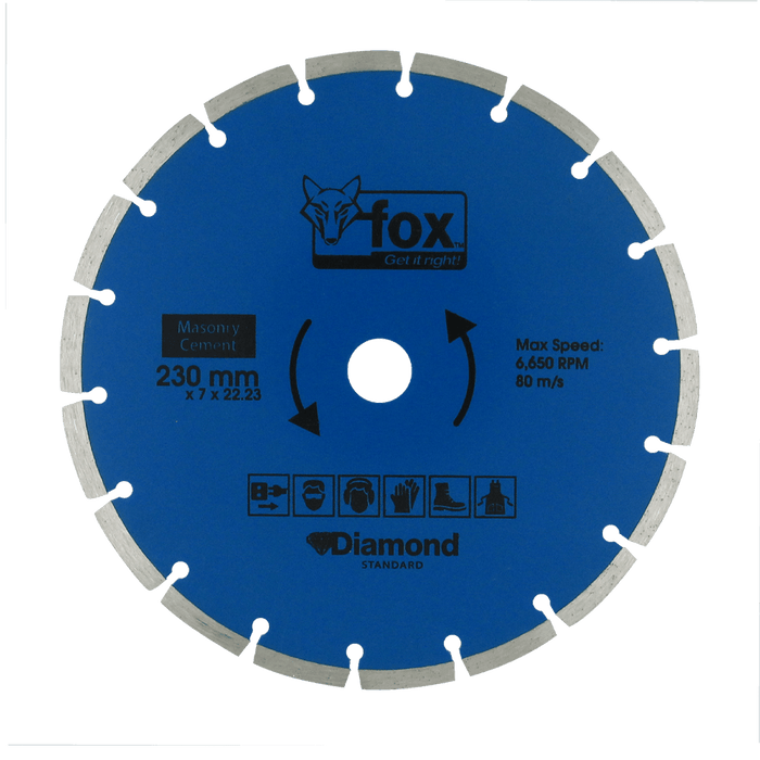 BLY1251 - DIAMOND DISC FOX SEG 230MM MASONRYSTD EA