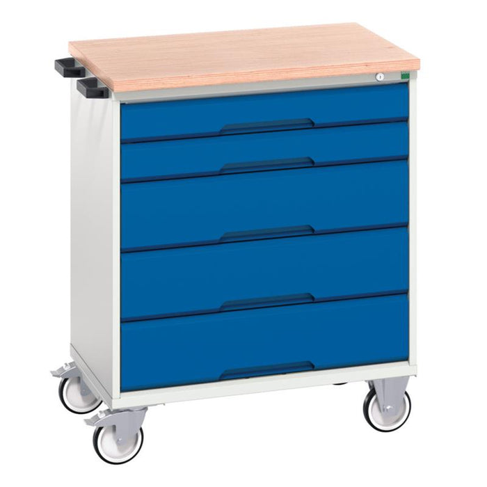 CROMWELL Verso Mobile Cabinet 800x550x980mm - 5 Drawers - Blue Tool Chest Storage BOT4053074A